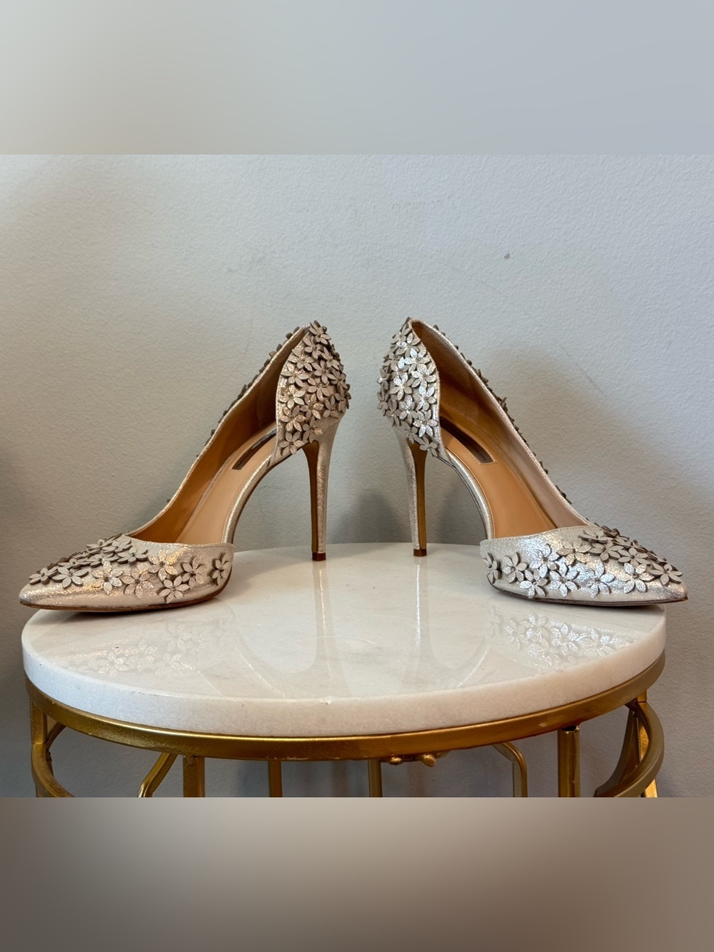 INC International Concepts Silver Floral Appliqué Pointed-Toe Heels - Picture 10 of 16